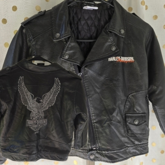 Harley-Davidson Vegan Black Leather Motorcycle Jacket Size 7 - Picture 1 of 17